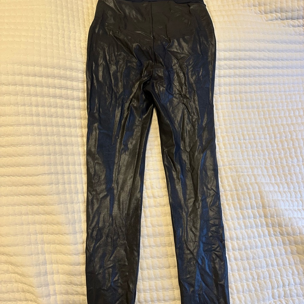 Spanx Maternity Black Faux Leather Pants